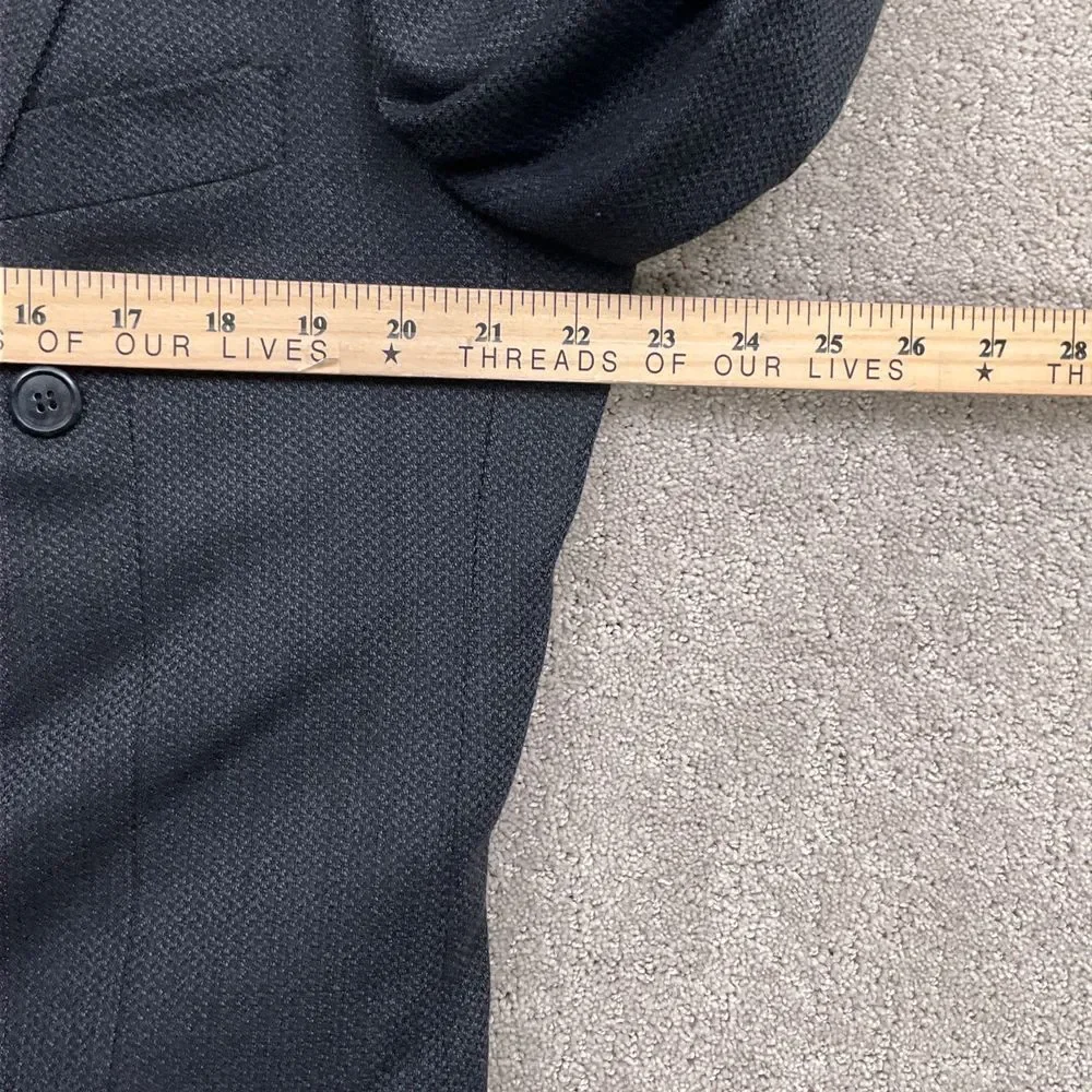 Antonio Parillo Blazer Men 42L Black Blue Double Breasted Textured Classic‎ Wool